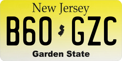NJ license plate B60GZC