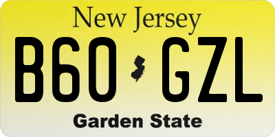NJ license plate B60GZL