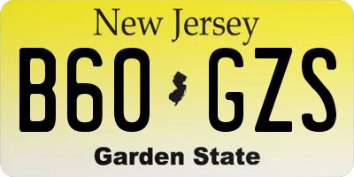 NJ license plate B60GZS