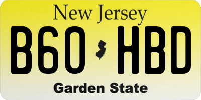 NJ license plate B60HBD