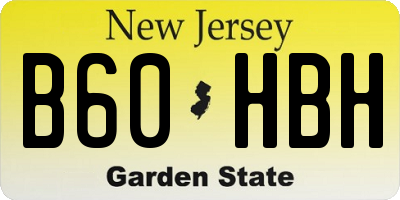 NJ license plate B60HBH