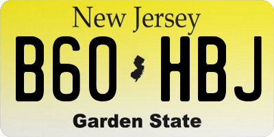 NJ license plate B60HBJ
