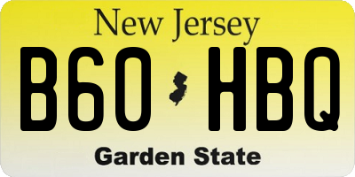 NJ license plate B60HBQ