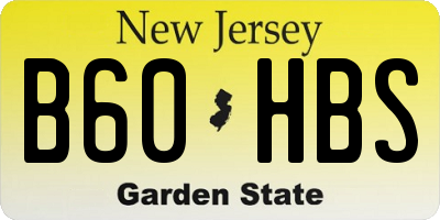 NJ license plate B60HBS