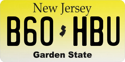 NJ license plate B60HBU