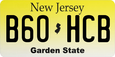 NJ license plate B60HCB