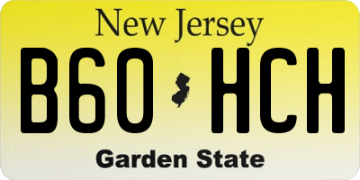 NJ license plate B60HCH