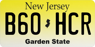 NJ license plate B60HCR