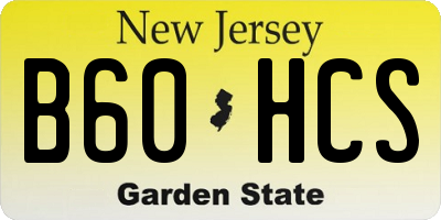 NJ license plate B60HCS
