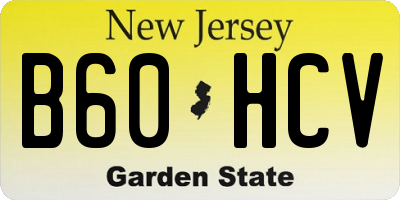 NJ license plate B60HCV