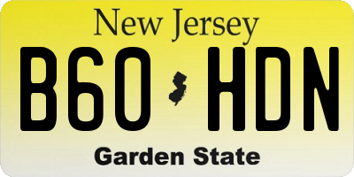 NJ license plate B60HDN