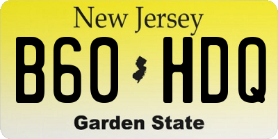 NJ license plate B60HDQ