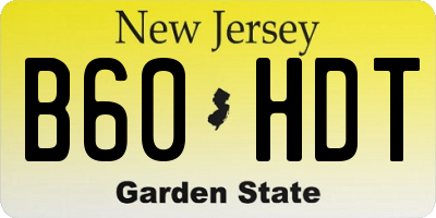 NJ license plate B60HDT
