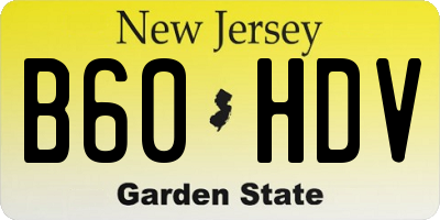 NJ license plate B60HDV