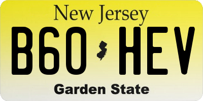 NJ license plate B60HEV