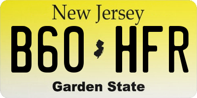 NJ license plate B60HFR