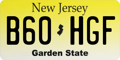 NJ license plate B60HGF