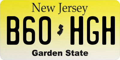 NJ license plate B60HGH