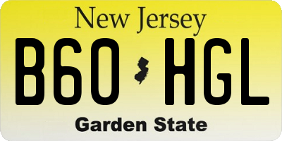 NJ license plate B60HGL