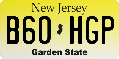 NJ license plate B60HGP