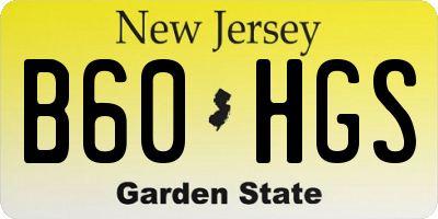 NJ license plate B60HGS