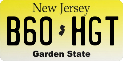 NJ license plate B60HGT