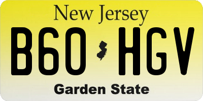 NJ license plate B60HGV