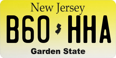 NJ license plate B60HHA