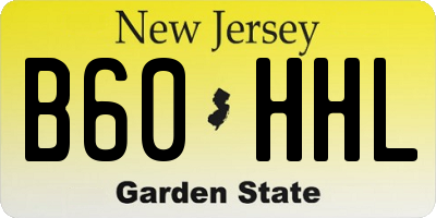 NJ license plate B60HHL