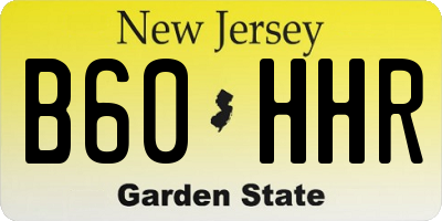 NJ license plate B60HHR