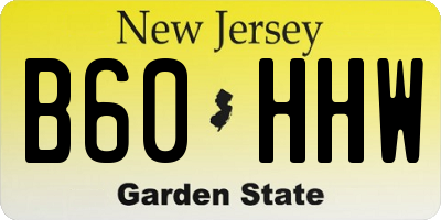 NJ license plate B60HHW
