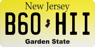 NJ license plate B60HII