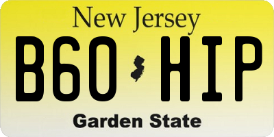 NJ license plate B60HIP