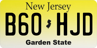 NJ license plate B60HJD