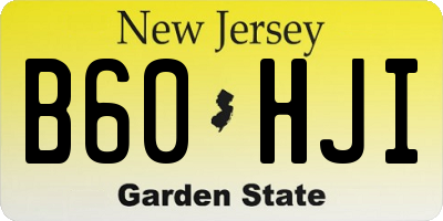 NJ license plate B60HJI