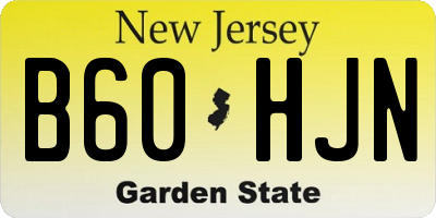 NJ license plate B60HJN