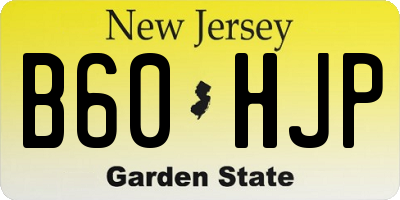 NJ license plate B60HJP