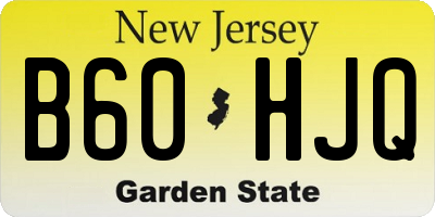 NJ license plate B60HJQ