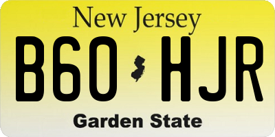 NJ license plate B60HJR