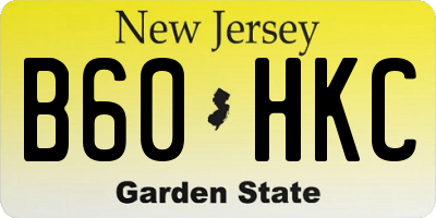 NJ license plate B60HKC