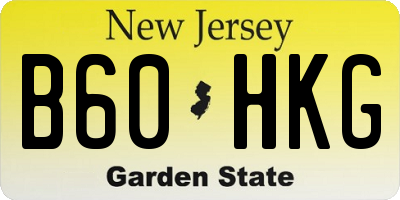 NJ license plate B60HKG