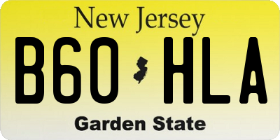 NJ license plate B60HLA