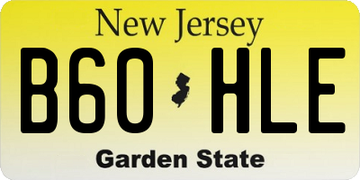 NJ license plate B60HLE