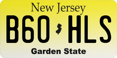 NJ license plate B60HLS