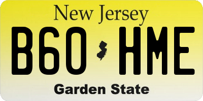 NJ license plate B60HME