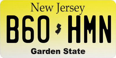 NJ license plate B60HMN