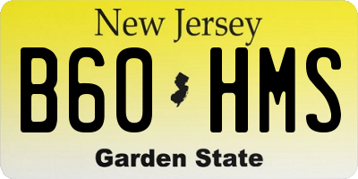 NJ license plate B60HMS