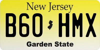NJ license plate B60HMX