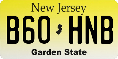 NJ license plate B60HNB