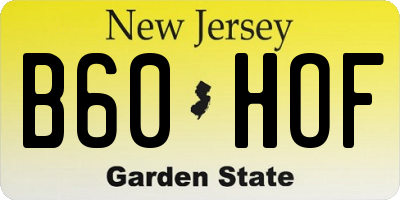 NJ license plate B60HOF